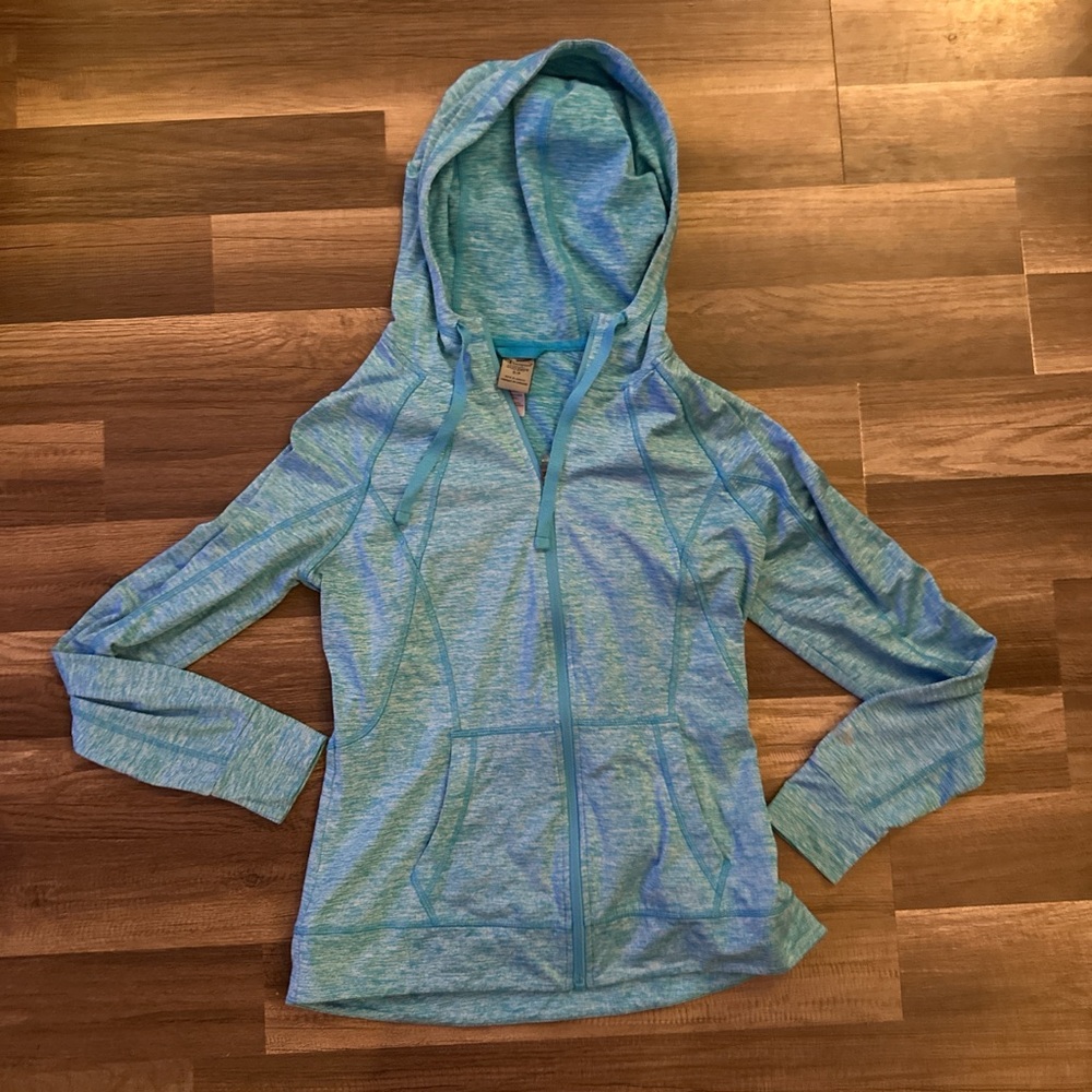 Champion Light Blue Women's Zip-Up‎ Hoodie